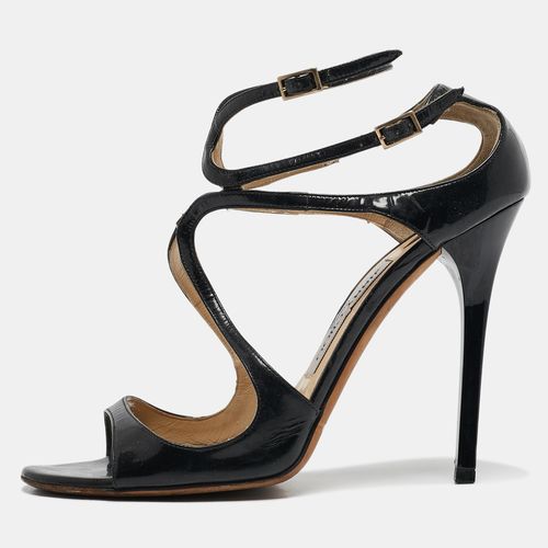 Jimmy Choo Black Patent Leather Ankle Strap Sandals Size 38 - Jimmy Choo - Modalova