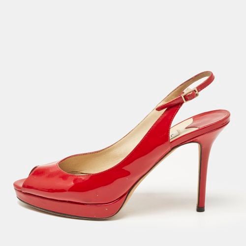 Patent Leather Clue Peep Toe Slingback Pumps Size 39 - Jimmy Choo - Modalova