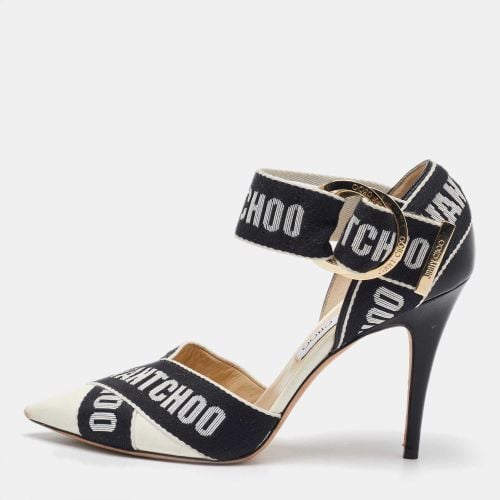 Black Leather and Fabric Bea Ankle Strap Sandals Size 40 - Jimmy Choo - Modalova