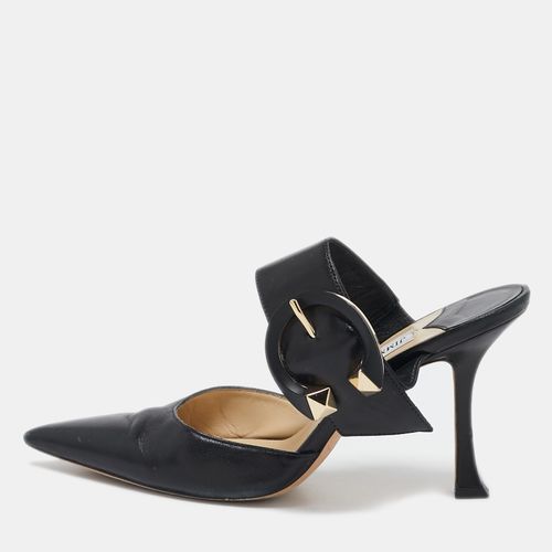 Jimmy Choo Black Leather Magie Mule Sandals Size 38 - Jimmy Choo - Modalova
