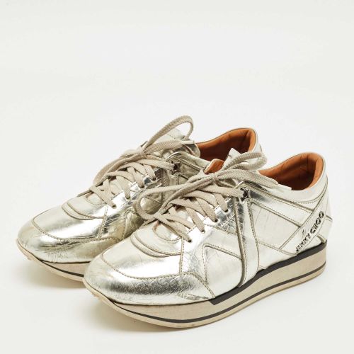 Miami Size 37.5 Python Embossed Leather and Suede Lace Up Sneakers - Jimmy Choo - Modalova