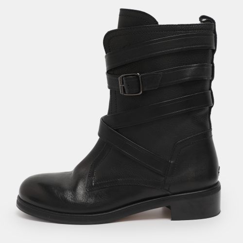 Jimmy Choo Black Leather Dalston Mid Calf Boots Size 41 - Jimmy Choo - Modalova