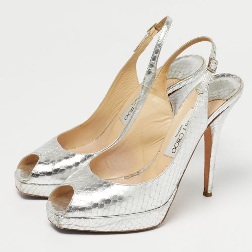 Python Embossed Leather Nova Peep Toe Pumps Size 38 - Jimmy Choo - Modalova
