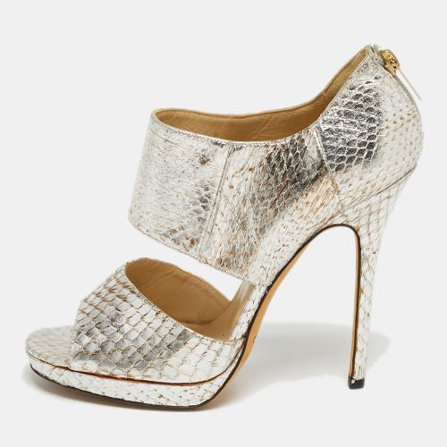 Private Size 38.5 Python Embossed Leather Ankle Strap Sandals - Jimmy Choo - Modalova