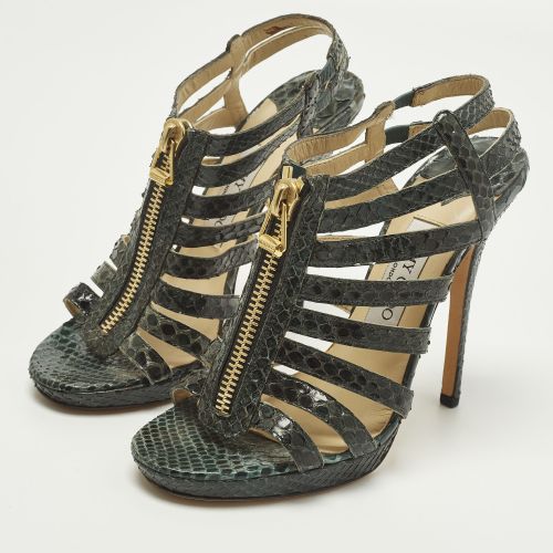 Size 38.5 Python Leather Strappy Sandals - Jimmy Choo - Modalova