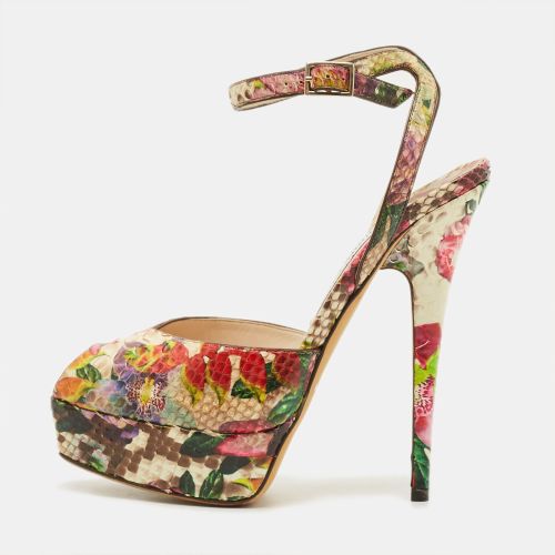 Rosie Size 37.5 Python Leather Peep Toe Pumps - Jimmy Choo - Modalova