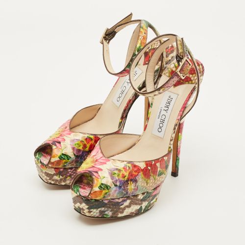 Rosie Size 37.5 Python Leather Peep Toe Pumps - Jimmy Choo - Modalova