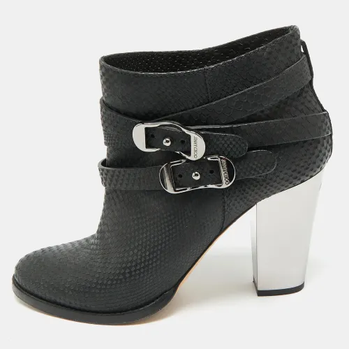 Marlin Size 40 Python Embossed Leather Ankle Length Boots - Jimmy Choo - Modalova
