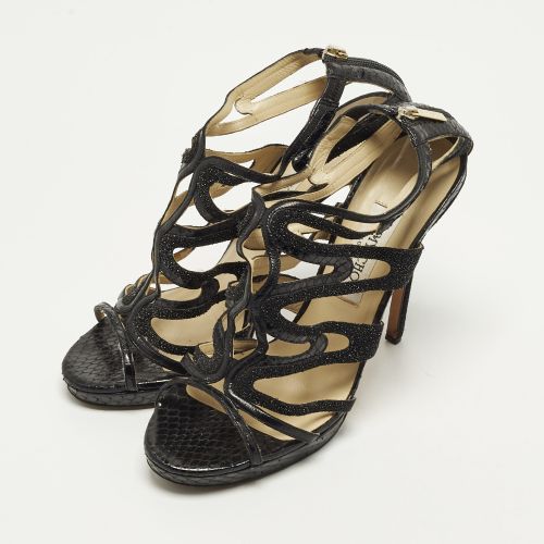 Size 40 Python Leather and Suede Platform Sandals - Jimmy Choo - Modalova
