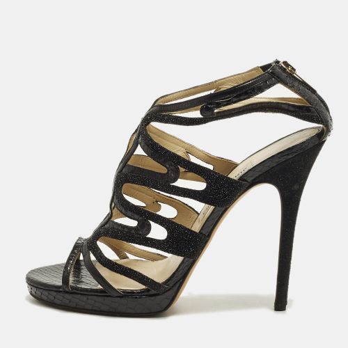 Size 40 Python Leather and Suede Platform Sandals - Jimmy Choo - Modalova