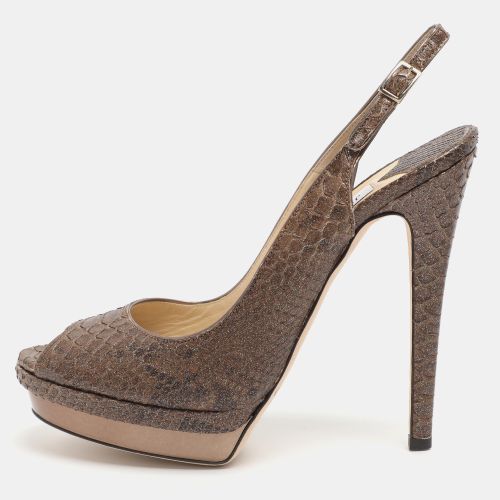 Rey Size 40.5 Python Effect Leather Sandals - Jimmy Choo - Modalova