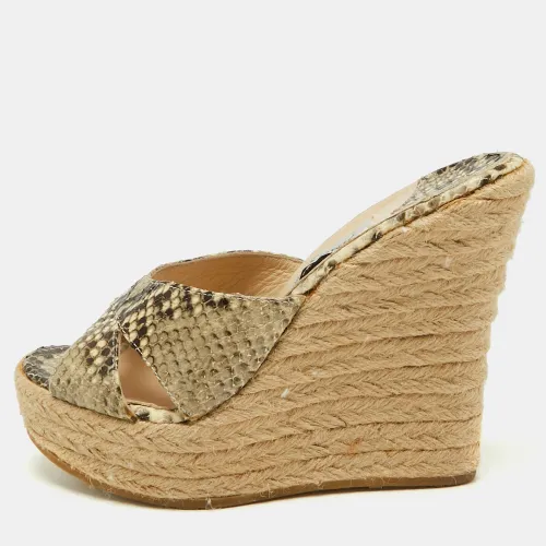 Dovina Size 35 Python Embossed Leather Wedge Sandals - Jimmy Choo - Modalova