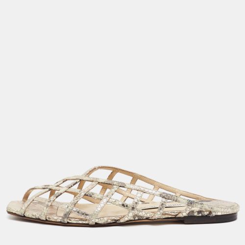 Sai Size 39 Python Embossed Leather Flat Sandals - Jimmy Choo - Modalova