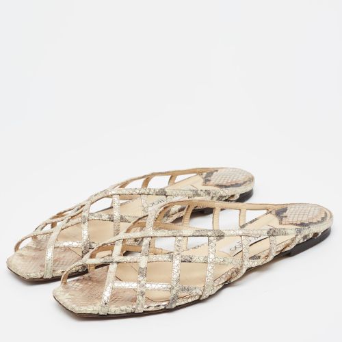 Sai Size 39 Python Embossed Leather Flat Sandals - Jimmy Choo - Modalova