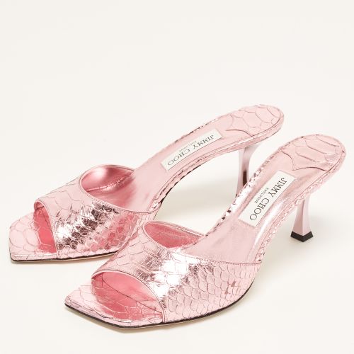 Val 70 Size 41 Python Embossed Leather Slide Sandals - Jimmy Choo - Modalova