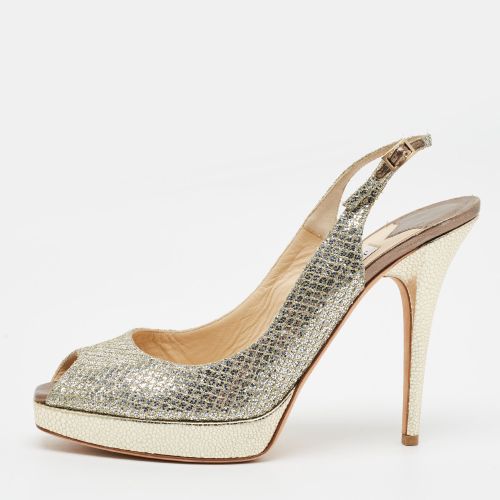 Nova Size 41 Glitter Platform Peep Toe Slingback Sandals - Jimmy Choo - Modalova