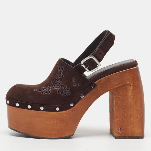 Alida Size 39 Dark Suede Slingback Platform Clogs - Jimmy Choo - Modalova