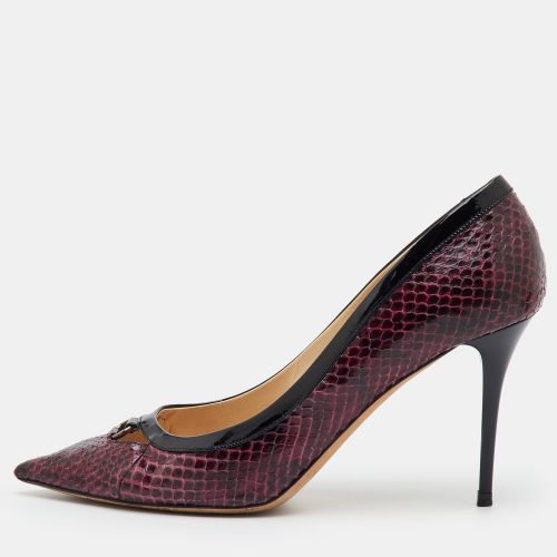 Size 39.5 /Black Patent Leather and Python Leather Pumps - Jimmy Choo - Modalova