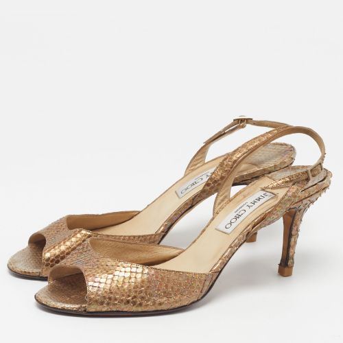Size 40.5 Python Leather Slingback Sandals - Jimmy Choo - Modalova