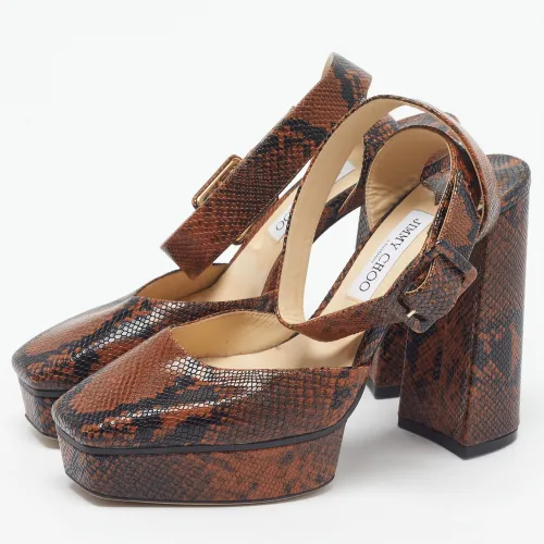 Size 41 Python Embossed Leather Platform Pumps - Jimmy Choo - Modalova