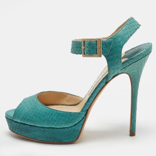 Linda Size 39.5 Python Leather Platform Sandals - Jimmy Choo - Modalova