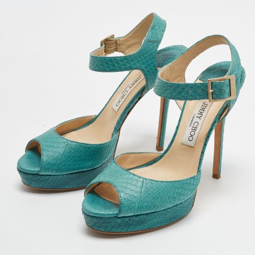 Linda Size 39.5 Python Leather Platform Sandals - Jimmy Choo - Modalova
