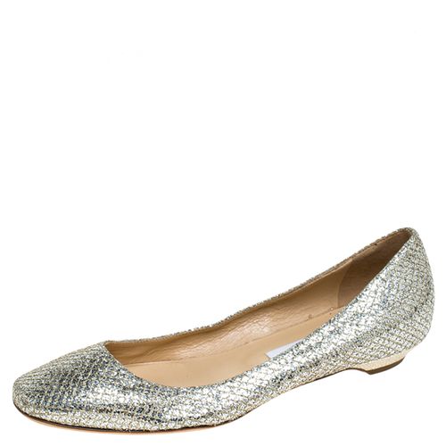 Jimmy Choo Metallic Gold Glitter Fabric Ballet Flats Size 38 - Jimmy Choo - Modalova