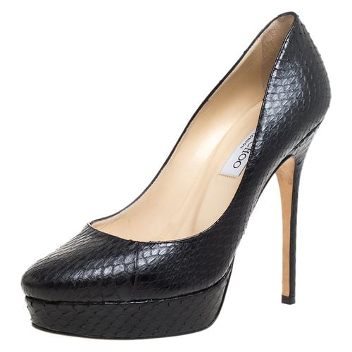 Jimmy Choo Black Python Leather Cosmic Platform Pumps Size 39 - Jimmy Choo - Modalova