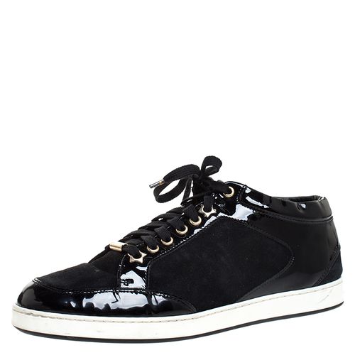 Jimmy Choo Black Suede and Patent Leather Miami Low Top Sneakers Size 39.5 - Jimmy Choo - Modalova