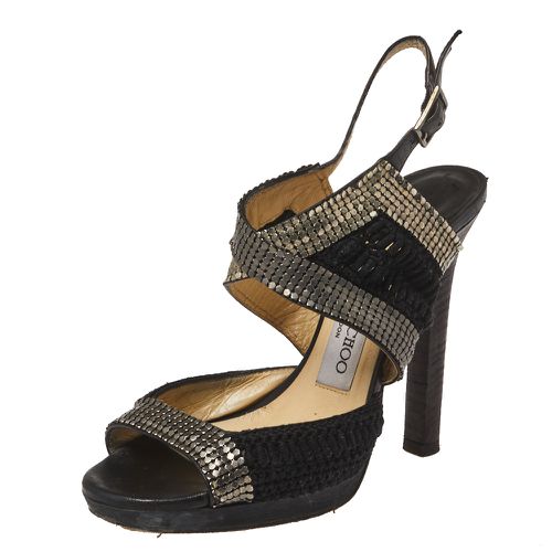 Chainmail and Fabric Peep Toe Slingback Sandals Size 36 - Jimmy Choo - Modalova