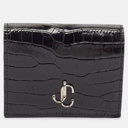 Jimmy Choo Black Croc Embossed Leather Hanne Card Case - Jimmy Choo - Modalova