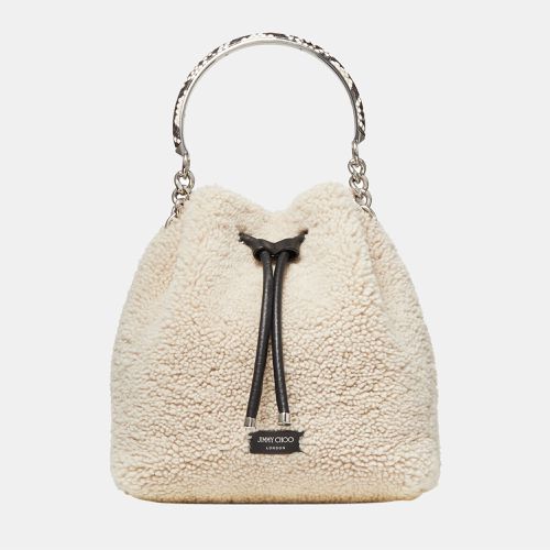 Jimmy Choo Beige - Leather Wool - Bucket Shoulder Bag - Jimmy Choo - Modalova