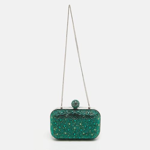 Emerald Suede Crystal Embellished Cloud Chain Clutch - Jimmy Choo - Modalova