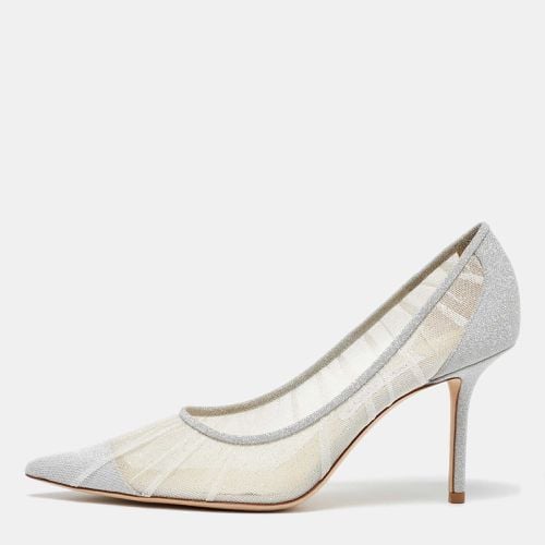 Jimmy Choo White/Silver Glitter Tulle Love Pumps Size 39.5 - Jimmy Choo - Modalova