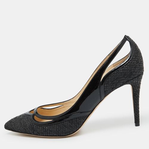 Jimmy Choo Black Woven Fabric and Patent Leather Hickory Pumps Size 40 - Jimmy Choo - Modalova