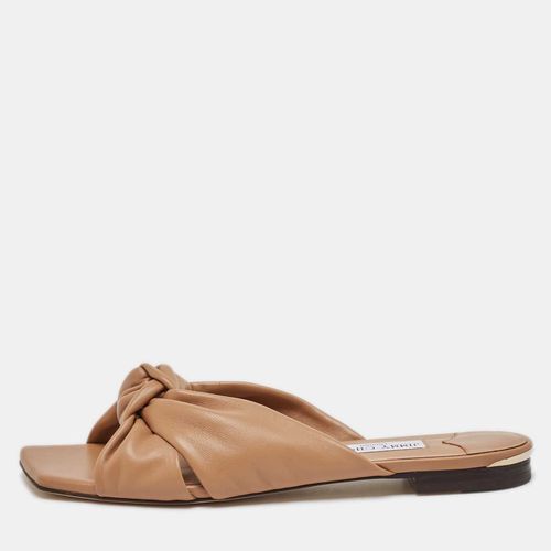 Jimmy Choo Brown Leather Avenue Flat Sandals Size 41 - Jimmy Choo - Modalova