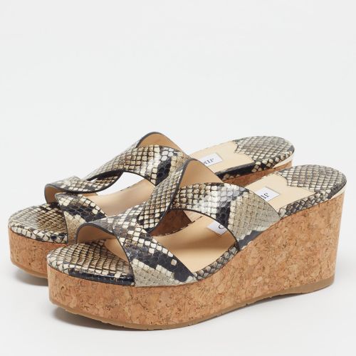 Atia Size 36.5 Python Embossed Leather Wedge Sandals - Jimmy Choo - Modalova