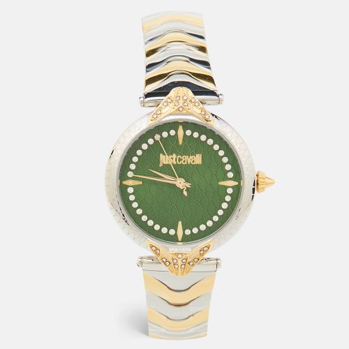 Just Cavalli Green Two-Tone Stainless Steel Animalier JC1L238M0105 Women's Wristwatch 32 mm - Just Cavalli - Modalova