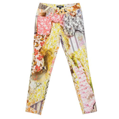 Just Cavalli Multicolor Floral printed Cotton Skinny Leg Trousers XS - Just Cavalli - Modalova