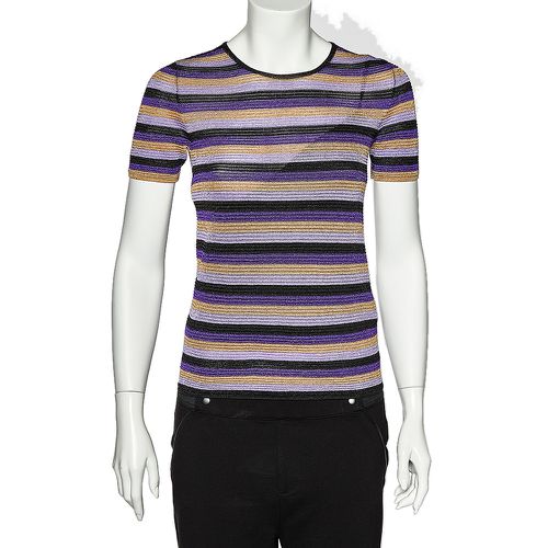 Just Cavalli Multicolor Striped Lurex Knit Crewneck T-Shirt S - Just Cavalli - Modalova