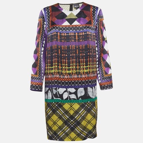 Just Cavalli Multicolor Printed Satin Silk Shift Dress L - Just Cavalli - Modalova