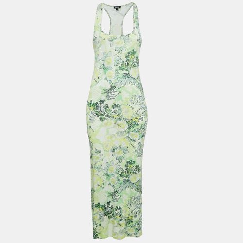 Just Cavalli Beachwear Green Printed Jersey Sleeveless Midi Dress XS - Just Cavalli - Modalova