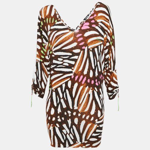 Just Cavalli Beachwear Brown Printed Jersey Cover-Up Dress M - Just Cavalli - Modalova