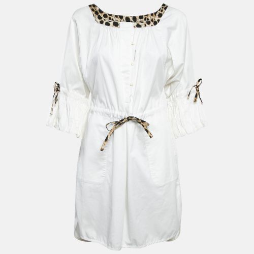 Just Cavalli White Cotton Mini Contrast Trim Mini Dress XS - Just Cavalli - Modalova