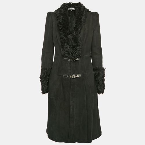 Just Cavalli Black Fur and Leather Mid-Length Coat S - Just Cavalli - Modalova