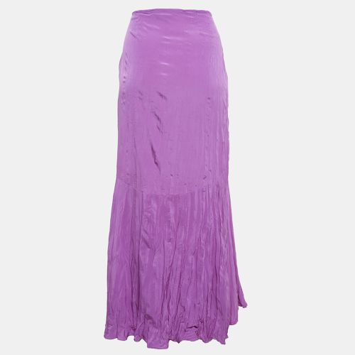 Just Cavalli Pink Crinkle Crepe Asymmetric Midi Skirt S - Just Cavalli - Modalova