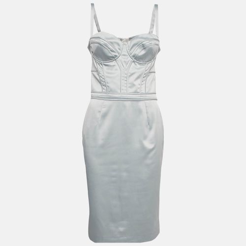 Just Cavalli Grey Satin Corset Midi Dress M - Just Cavalli - Modalova