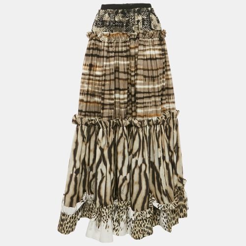 Just Cavalli Multicolor Printed Crepe Ruffled Maxi Skirt M - Just Cavalli - Modalova