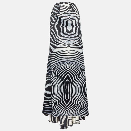 Just Cavalli Black/White Animal Print Satin Maxi Skirt L - Just Cavalli - Modalova