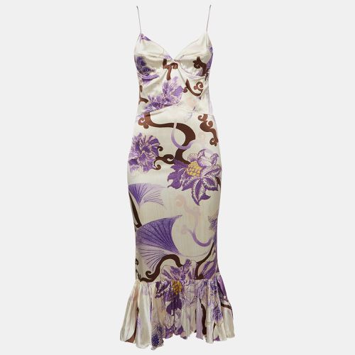 Just Cavalli White Floral Print Sleeveless Midi Dress L - Just Cavalli - Modalova